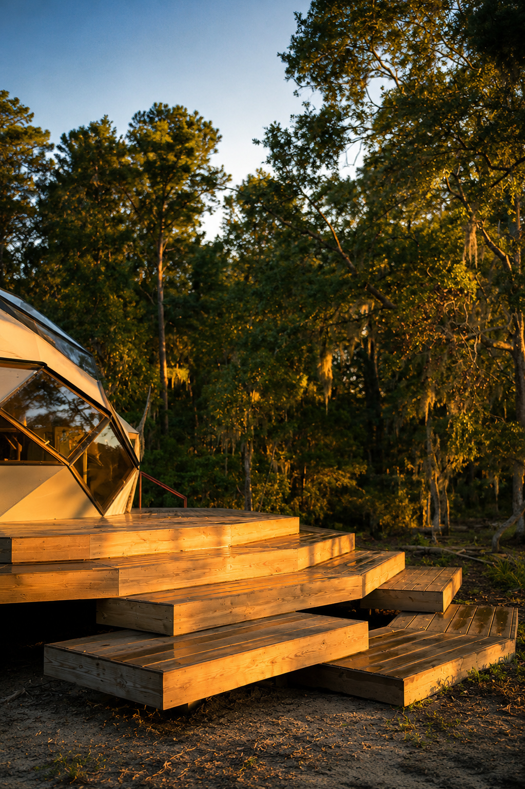 Geodesic Zome & Deck Steps